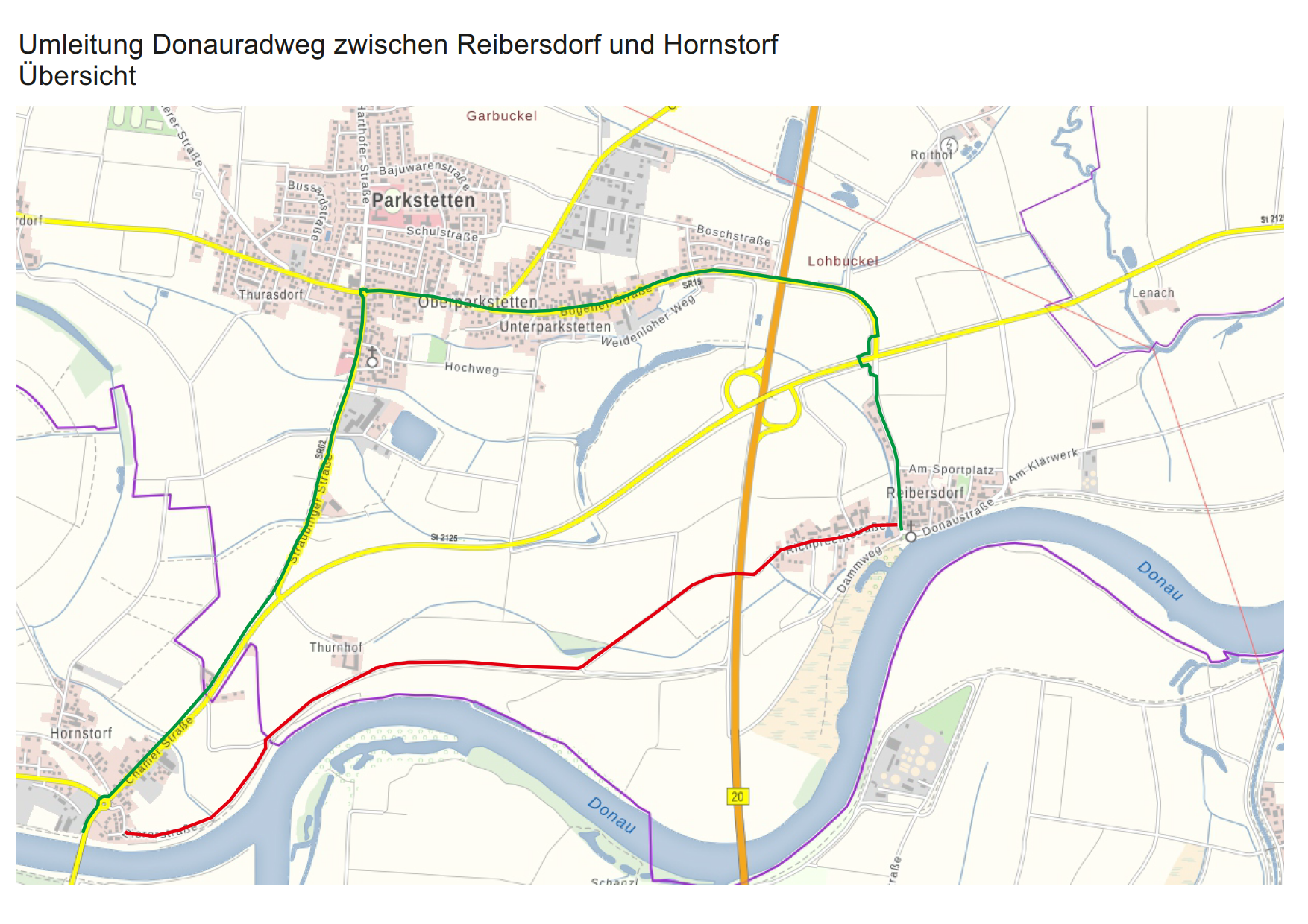 Vollsperrung des Donauradwegs zwischen Reibersdorf und Hornstorf bis 28. Februar