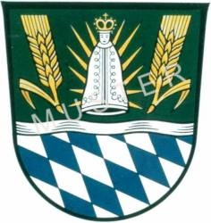Wappen des Landkreises Straubing-Bogen mit Schriftzug Muster