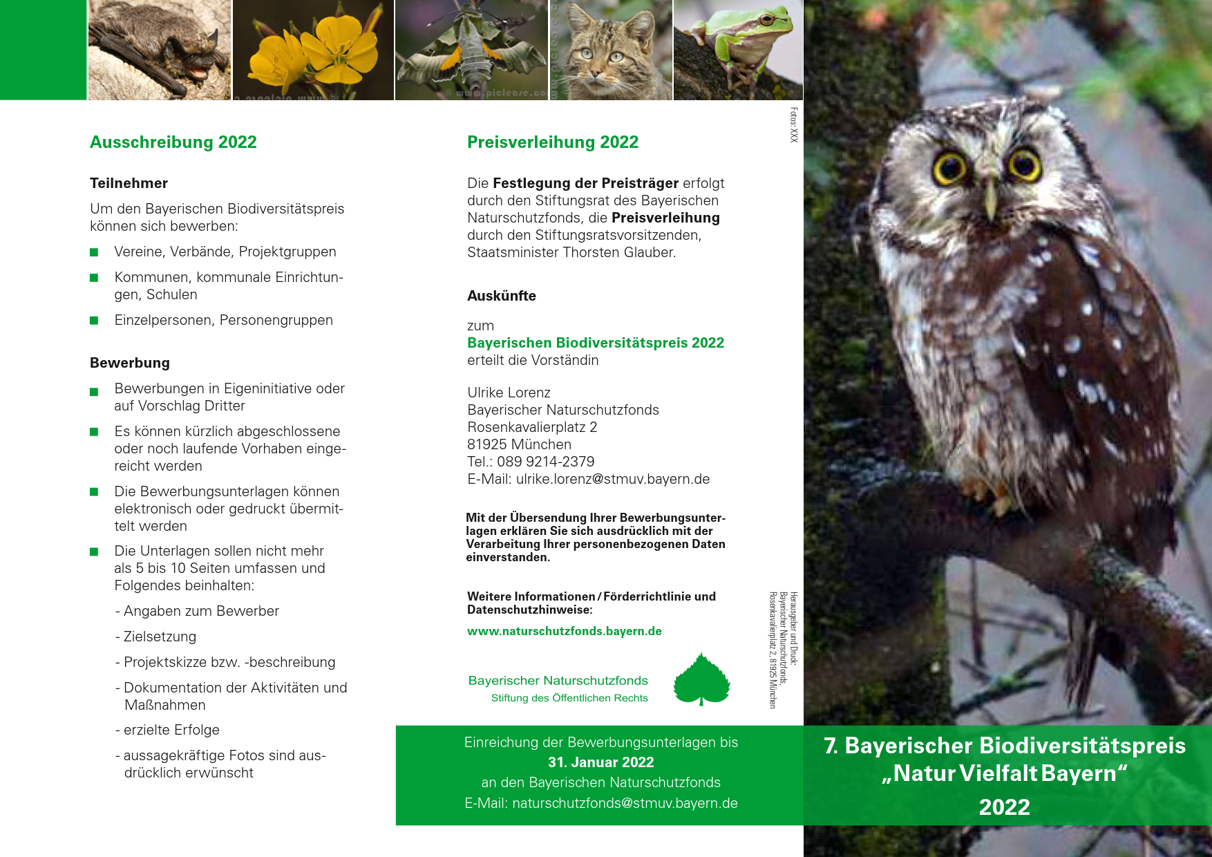 Bayerischer Biodiversitätspreis NaturVielfaltBayern 2022