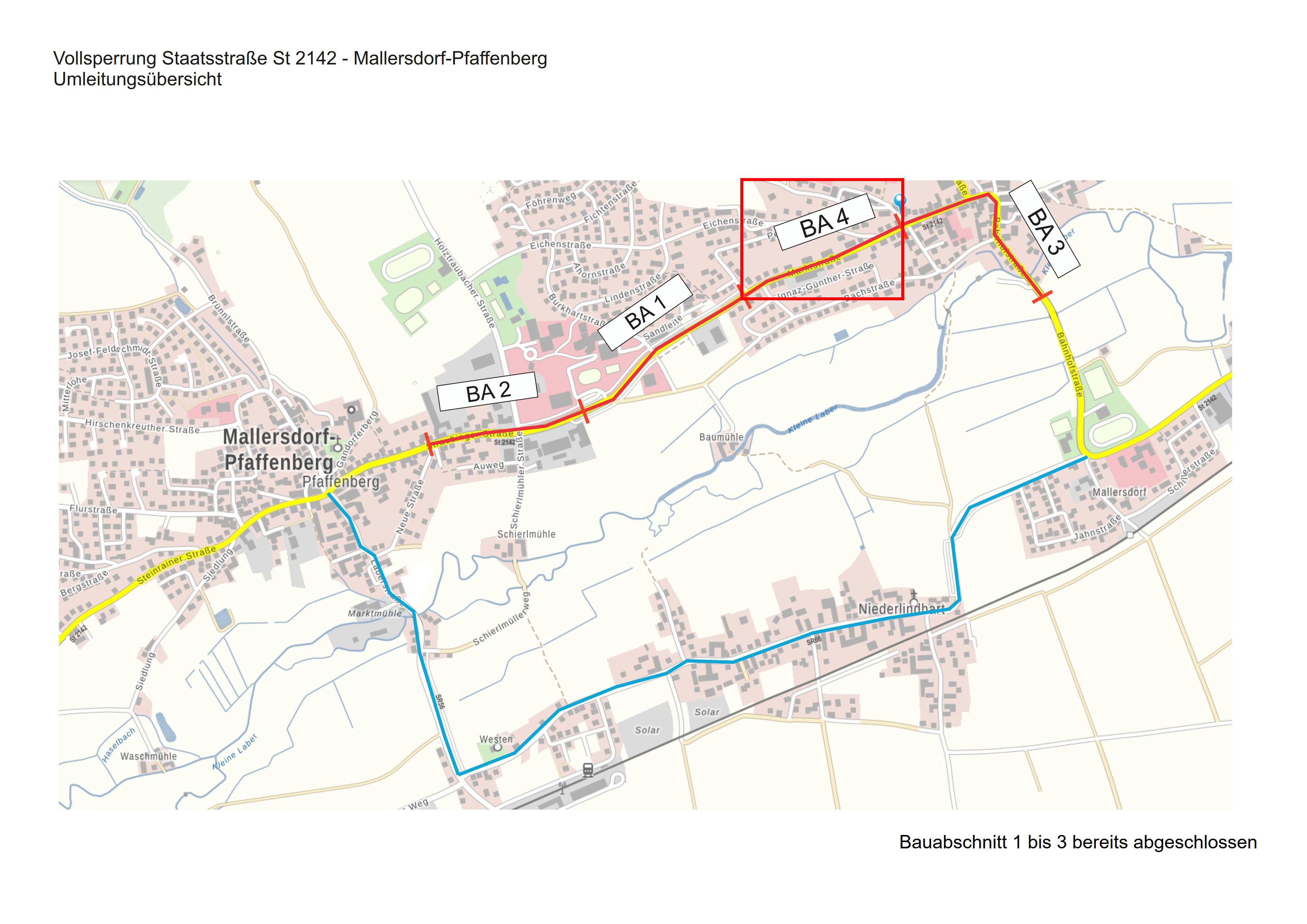 Staatsstraße St 2142 in Mallersdorf-Pfaffenberg gesperrt