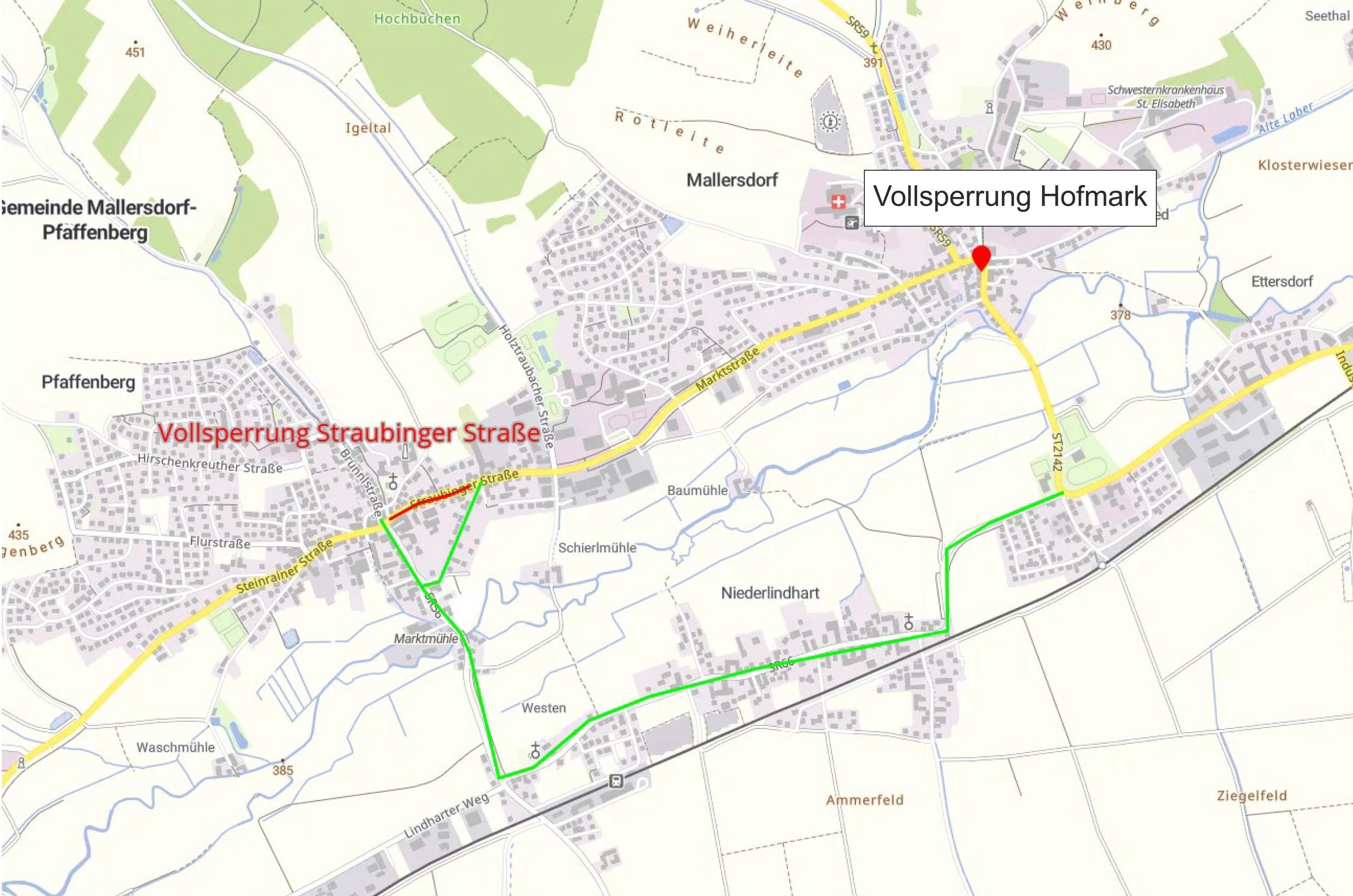 Ortsdurchfahrt Mallersdorf-Pfaffenberg teilweise voll gesperrt