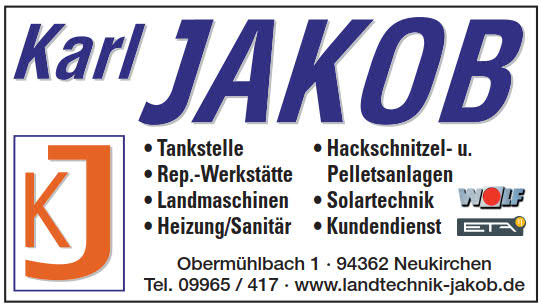 Visitenkarte Karl Jakob GmbH & Co KG mit angebotenen Leistungen und Kontakmöglichkeiten
