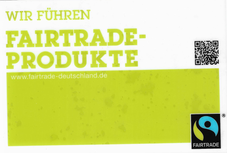 Wir führen Fairtrade-Produkte Leider haben wir keinen Alternativtext zu diesem Bild, aber wir arbeiten daran.