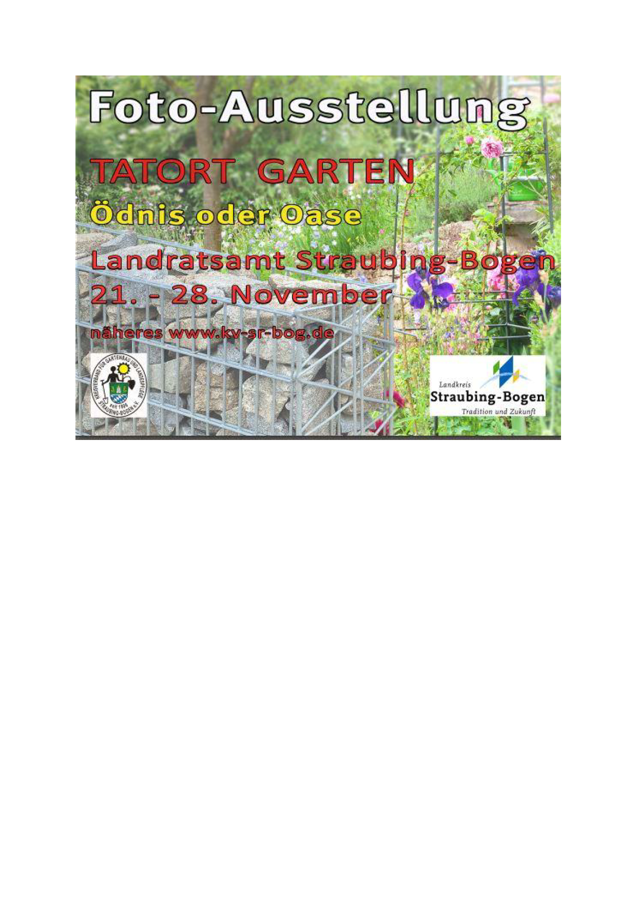 Tatort Garten: Ausstellung im Foyer des Landratsamtes ab Donnerstag, 21. November