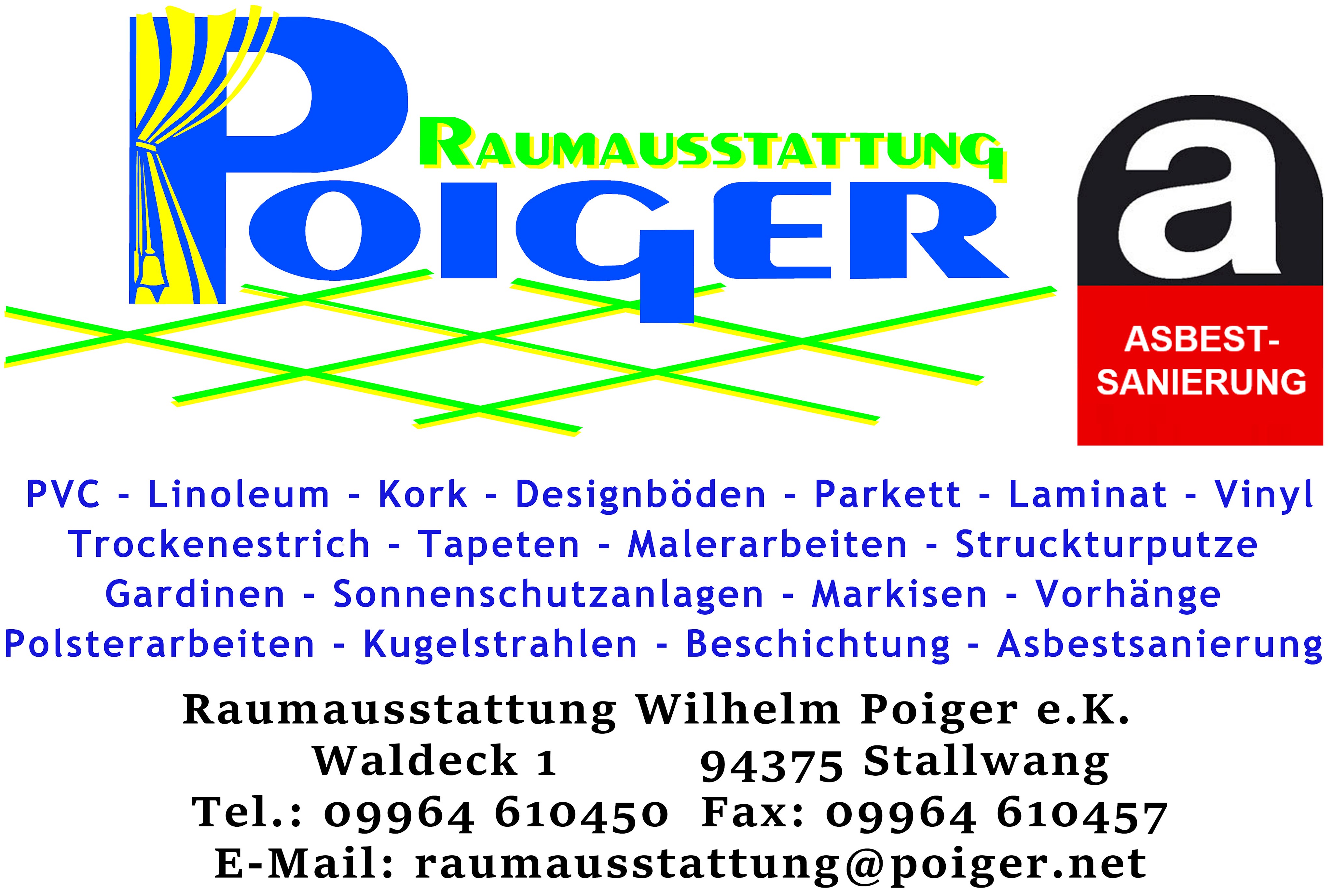 Logo mit Leistungen und Adresse