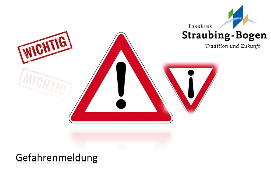 Amtliche Unwetterwarnung und Vorabinformation Unwetter für den Landkreis Straubing-Bogen